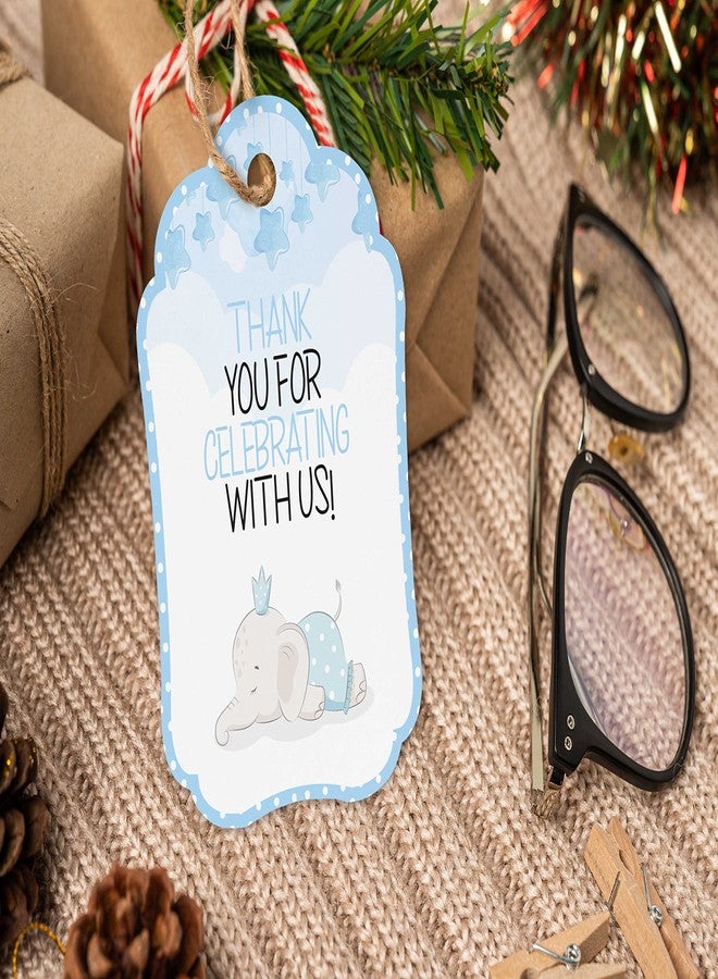 Inkdotpot بطاقات شكر لحفل استقبال المولود من إنكدوتبوت - بطاقات هدايا ورقية معلقة، بتصميم الفيل، مجموعة حفلات استقبال المولود - عبوة من 50 بطاقة - Image 5